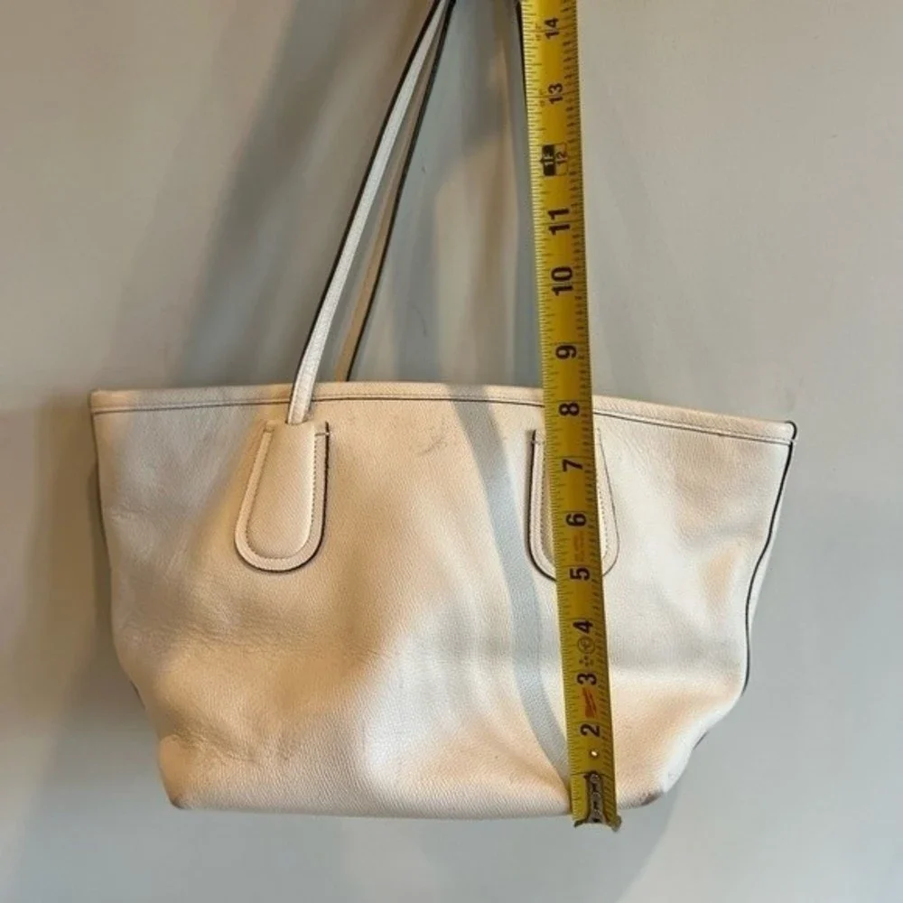 Coach Beige Leather Tote Bag